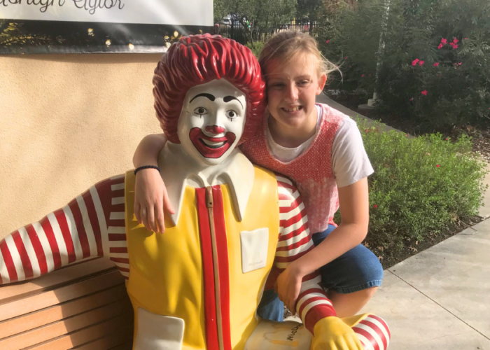 McKenna at the Ronald McDonald House after cooking dinner.